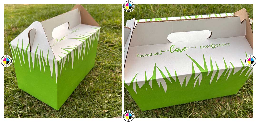 Paw Print , Packed with Love, Custom Gift Box. Designed and Printed.